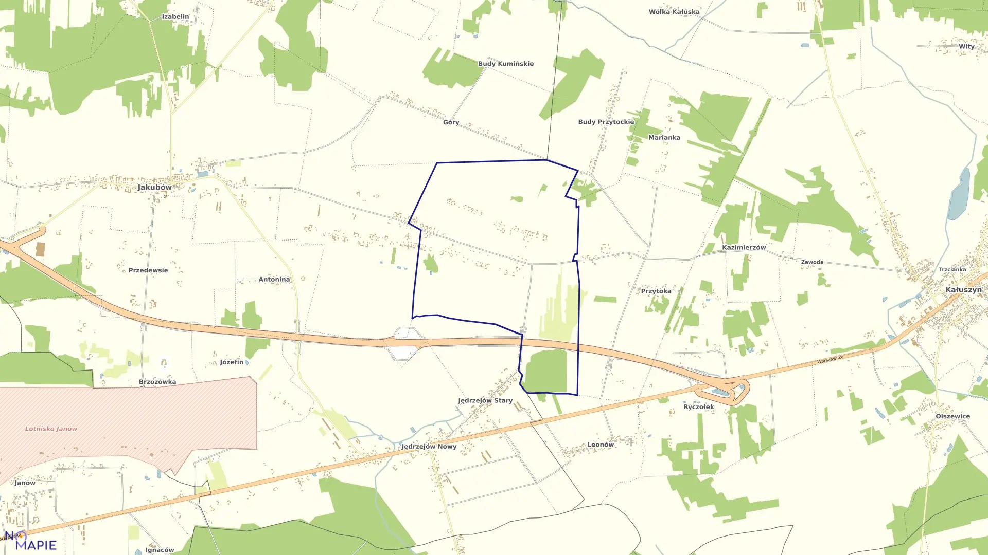 Mapa obrębu ALEKSANDRÓW w gminie Jakubów