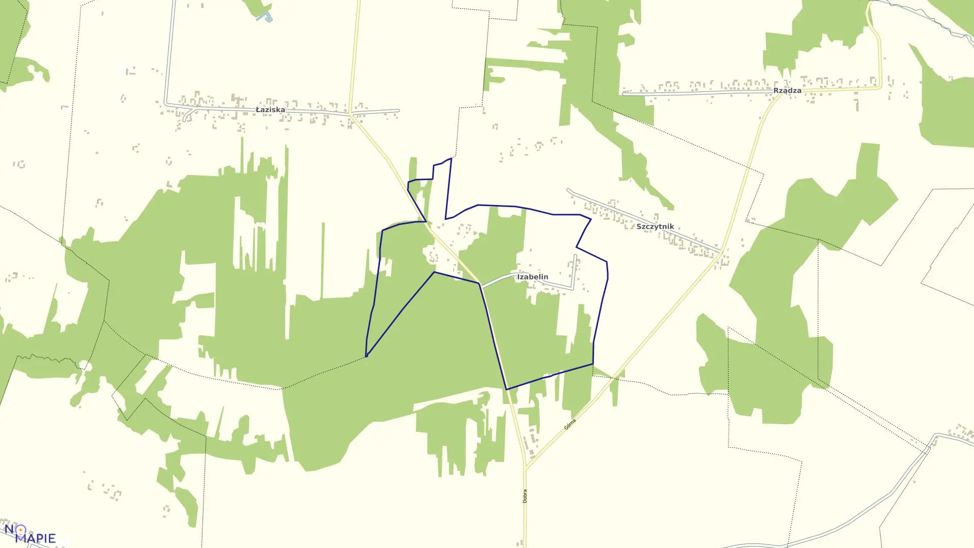 Mapa obrębu IZABELIN w gminie Jakubów