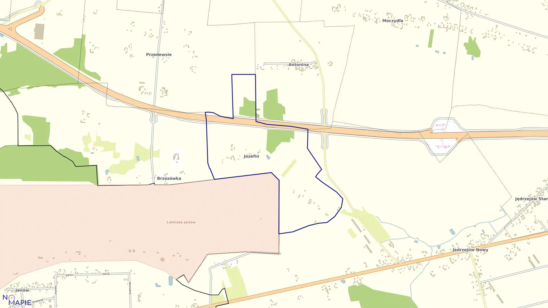 Mapa obrębu JÓZEFIN w gminie Jakubów
